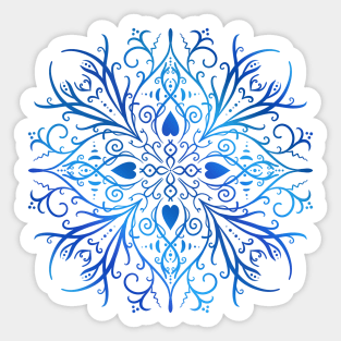 Blue Four Sided Mandala Sticker